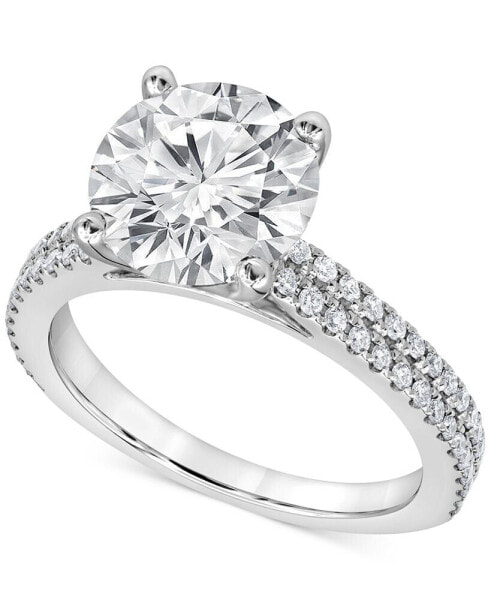 Certified Lab Grown Diamond Pave Set Engagement Ring (3-7/8 ct. t.w.) in 14k White Gold