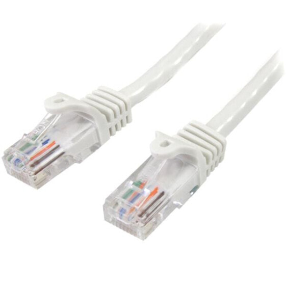 StarTech.com Cat5e Ethernet Patch Cable with Snagless RJ45 Connectors - 5 m - White - 5 m - Cat5e - U/UTP (UTP) - RJ-45 - RJ-45