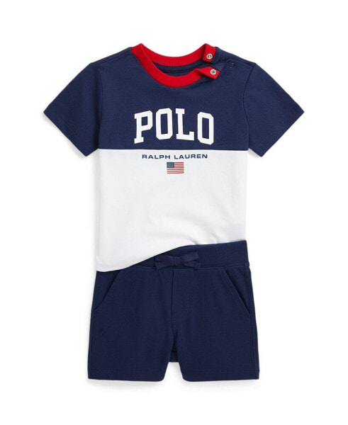 Baby Boys Logo Cotton Jersey Tee and Short Set