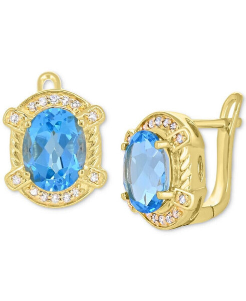 Серьги Macys Swiss Blue Topaz & Diamond Stud