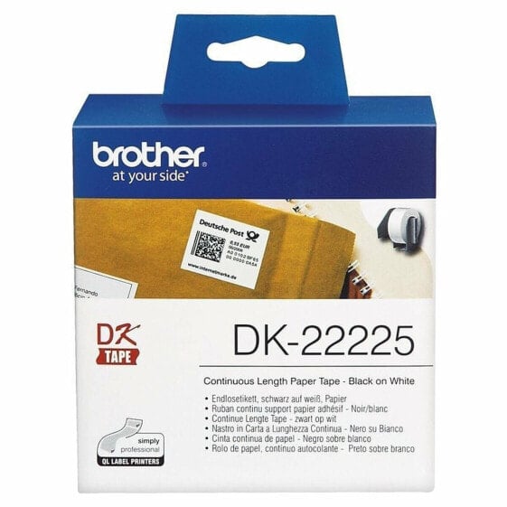 Рулон непрерывной бумаги Brother DK-22225 Белый Черный/Белый