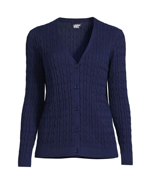 Women's Fine Gauge Cable Cardigan Sweater