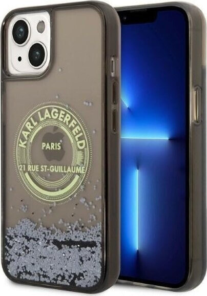 Karl Lagerfeld Etui Karl Lagerfeld KLHCP14SLCRSGRK Apple iPhone 14 czarny/black hardcase Liquid Glitter RSG