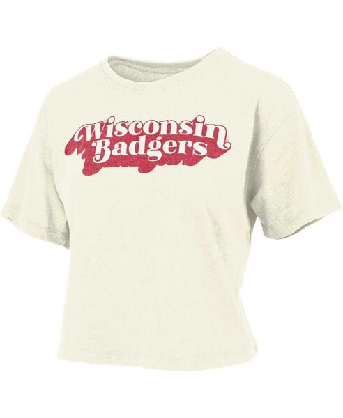 Футболка женская Pressbox Wisconsin Badgers винтажная - Белая