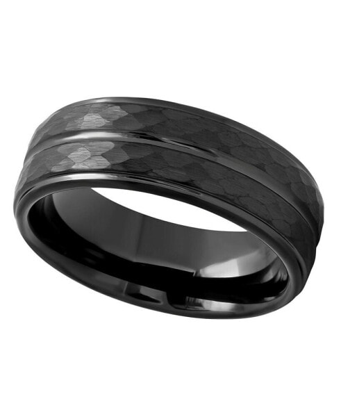 Men's Faceted Tantalum Wedding Band