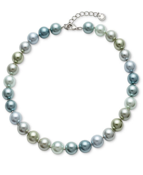 Silver-Tone Color Bead & Imitation Pearl All-Around Collar Necklace, 16"+ 2" extender, Created for Macy's