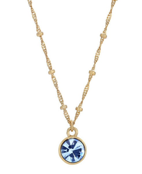 2028 14k Gold-Plated Blue Charming Pendant Necklaces