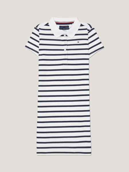 Kids' Stripe Stretch Pique Polo Dress