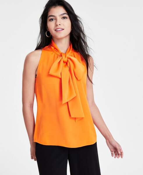 Women's Sleeveless Tie-Neck Blouse, Created for Macy's