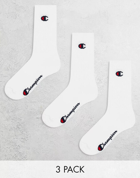 Champion crew socks in white 3 pack