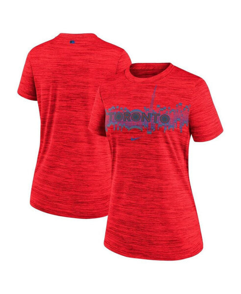 Women's Red Toronto Blue Jays 2024 City Connect Velocity Performance Practice T-Shirt