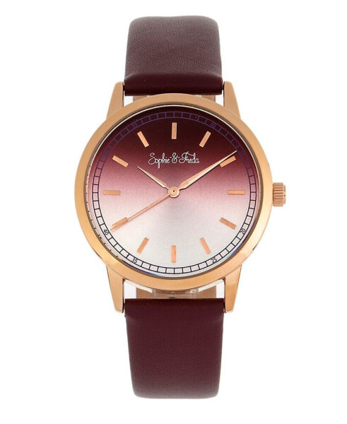 Часы Sophie And Freda San Diego Leather Band - Maroon