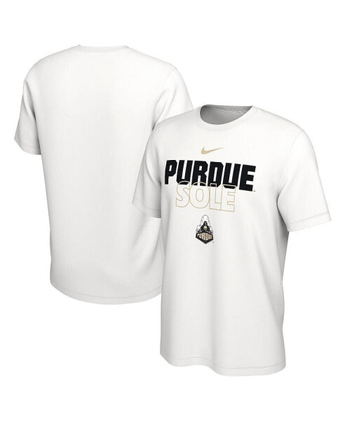 Men's White Purdue Boilermakers On Court Bench T-shirt