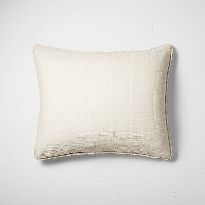 King Textured Chambray Cotton Pillow Sham Natural - Casaluna