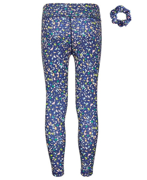 Big Girls Pebble-Print 7/8-Leggings and Scrunchy, 2 Piece Set, Created for Macy's