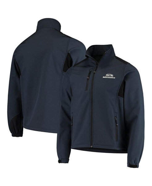 Men's Navy Seattle Seahawks Circle Softshell Fleece Full-Zip Jacket