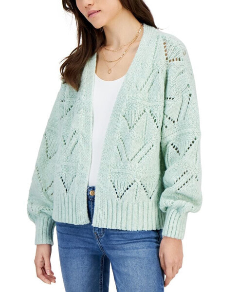 Juniors' Knit Open-Front Cardigan Sweater