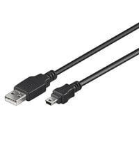 Wentronic USB 2.0 Hi-Speed Cable - black - 3m - 3 m - USB A - Mini-USB B - USB 2.0 - 480 Mbit/s - Black