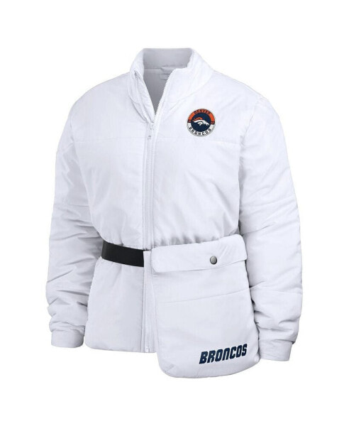 Women's White Denver Broncos Packaway Full-Zip Puffer Jacket