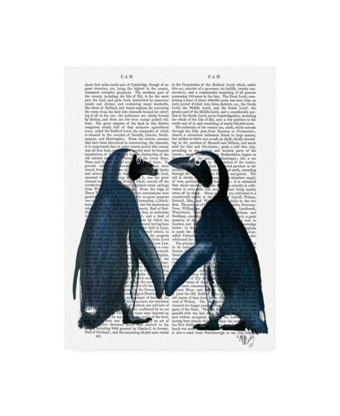 Fab Funky Penguins in Love Canvas Art - 36.5" x 48"