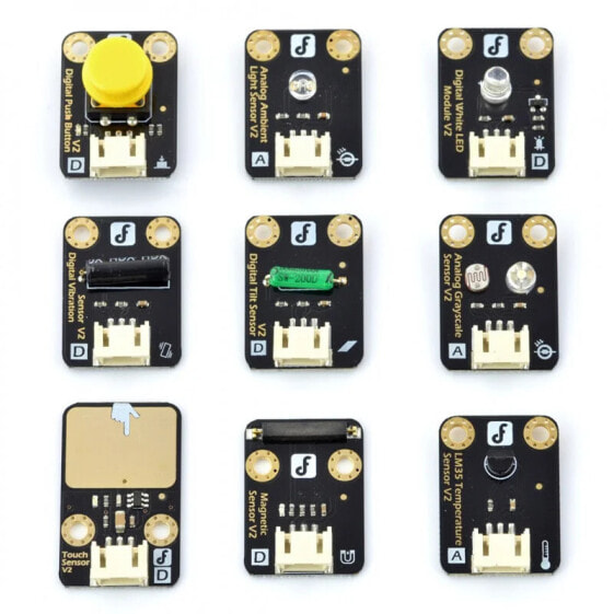 Электроника DFRobot Gravity DFR0018 - набор из 9 модулей с кабелями для Arduino