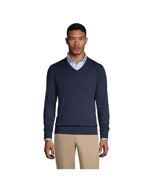 Men's School Uniform Cotton Modal Fine Gauge V-neck Sweater