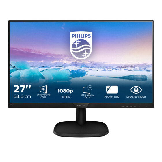 Монитор Philips V Line Full HD LCD 273V7QDAB/00 - 68.6 см (27") - 1920 x 1080 пикселей - Full HD - LED - 4 мс - Черный
