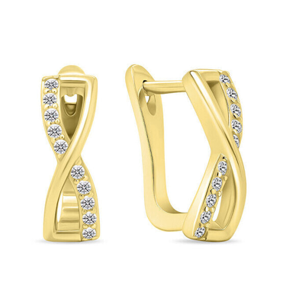 Fashion gold-plated earrings with zircons EA532Y