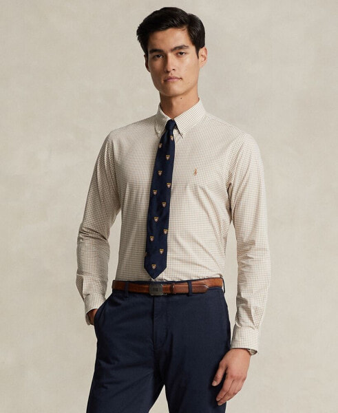 Рубашка Polo Ralph Lauren Slim-Fit Gingham Stretch Poplin для мужчин
