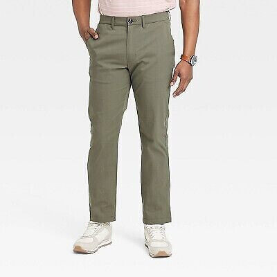 Men's Big & Tall Slim Fit Tech Chino Pants - Goodfellow & Co Olive Green 30x36