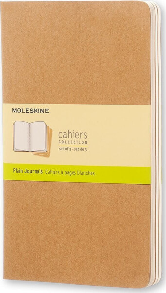 Moleskine Zestaw 3 zeszytów MOLESKINE Cahier Journals L (13x21cm), gładki, 80 stron, piaskowy