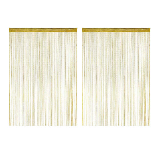 2 x Fadenvorhang Glitzer gold 145x245 cm