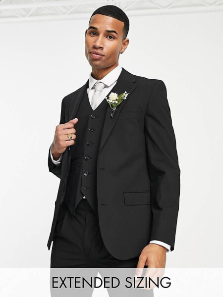 Noak 'Camden' skinny premium fabric suit jacket in black with stretch