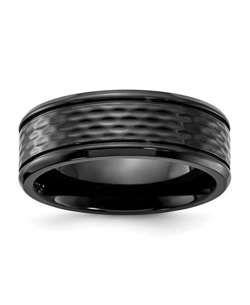 Black Zirconium Polished Wedding Band Ring