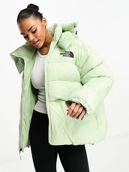 The North Face Acamarachi oversized puffer jacket in sage green Exclusive at ASOS