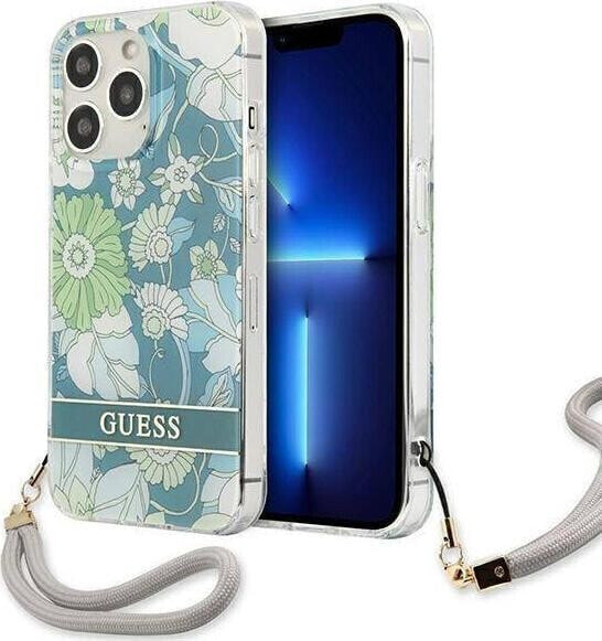 Guess Guess GUHCP13LHFLSN iPhone 13 Pro / 13 6,1" zielony/green hardcase Flower Strap