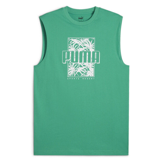 Puma Ess+ Palm Resort Graphic Crew Neck Sleeveless T-Shirt Mens Size XXL Casual