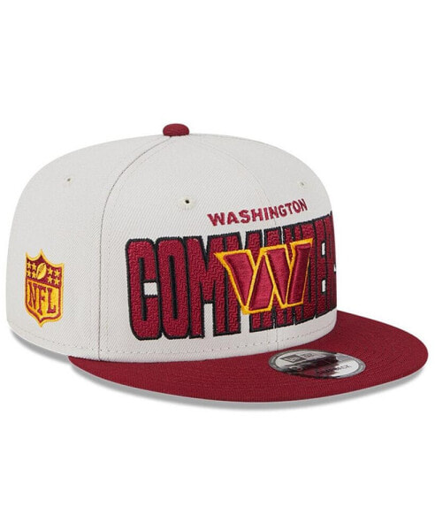 Men's Stone, Burgundy Washington Commanders 2023 NFL Draft 9FIFTY Snapback Adjustable Hat