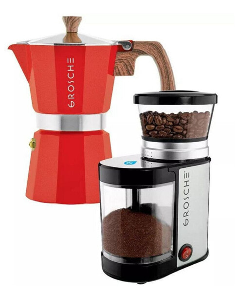 Grind Brew Duo: Milano Moka Pot Bremen Burr Grinder