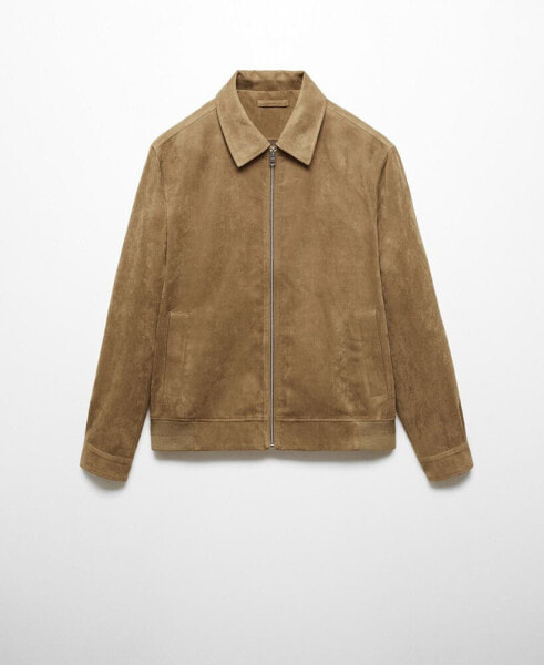 Men's Suede-Effect Zipper Jacket