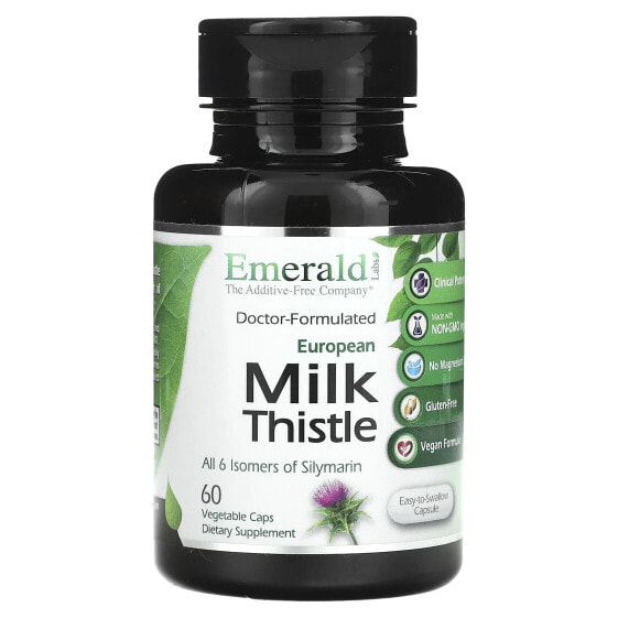 Витамины и БАДы Emerald Laboratories European Milk Thistle 60 капсул вегетарианских