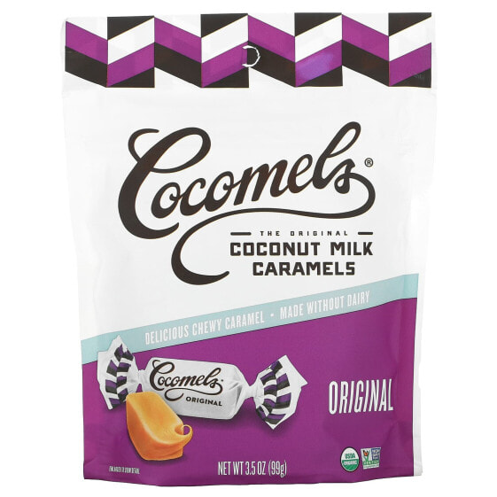 Cocomels, органическая карамель из кокосового молока, натуральный, 100 г (3,5 унции)