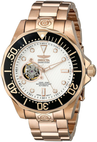 Invicta Men's Grand Diver Automatic Textured Dial 18k Stainless Steel Watch