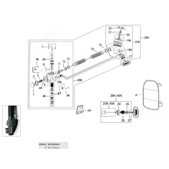 CRESSI Direct System Drain Push Button Ring