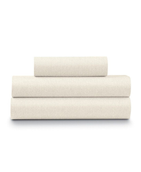 Soft Heather Jersey Knit 3-Piece Sheet Set - Twin