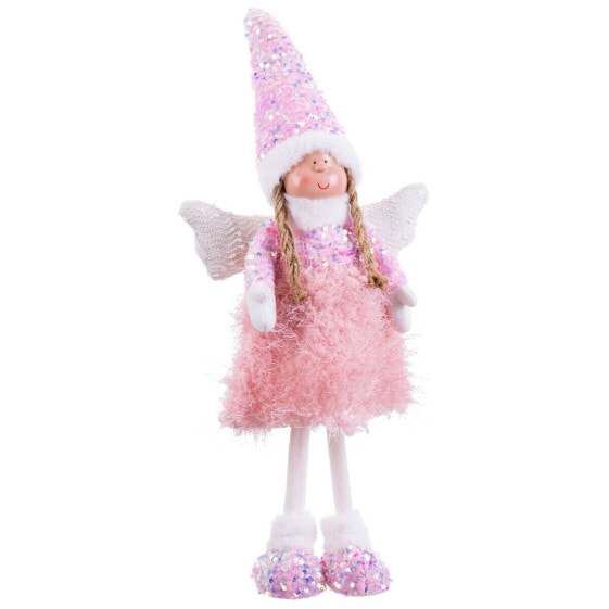 Новогодний декор Shico Рождественская игрушка Разноцветный Розовый Металл полистоун Ткань Ангел 24 х 12 х 63 см