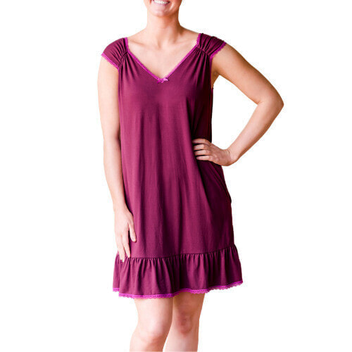 The Pioneer Woman Sleep Chemise Women's XL Burgundy Polyester Shirring Shoulders