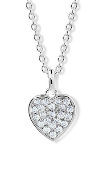 Колье Modesi Sparkling Silver Heart Necklace