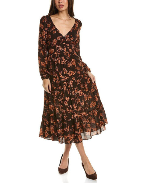 Dress Forum Chocolat Tie-Back Tiered Midi Dress Women's