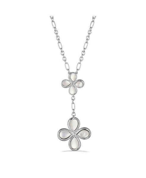 Jardin Floral Drop Necklace with Mother of Pearl